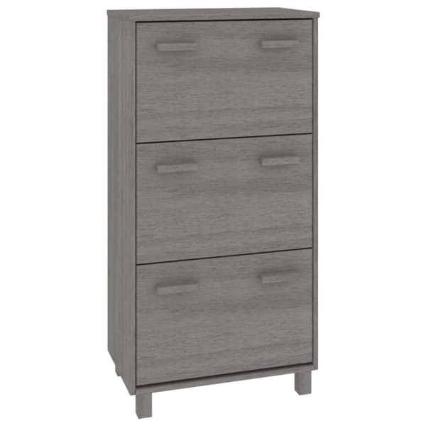 Skoskab HAMAR 59,5x35x117 cm massivt fyrretræ lysegrå - Skoskab - Skoskabe - Home & Living