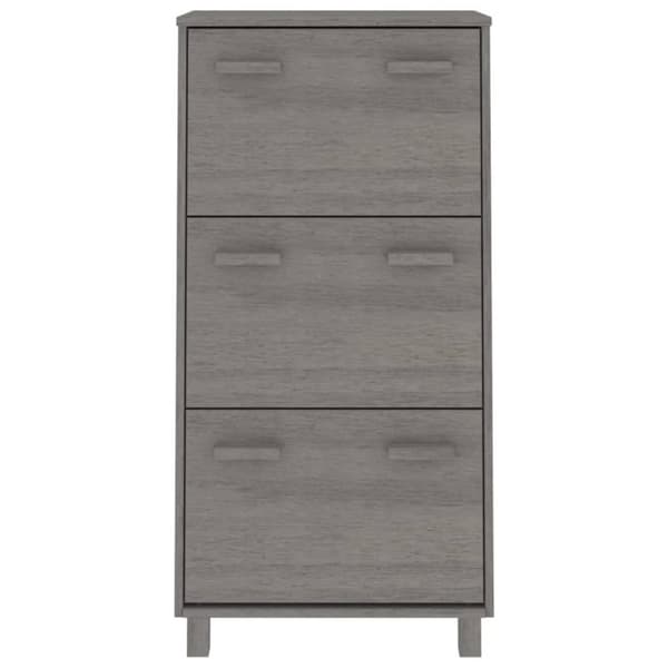 Skoskab HAMAR 59,5x35x117 cm massivt fyrretræ lysegrå - Skoskab - Skoskabe - Home & Living