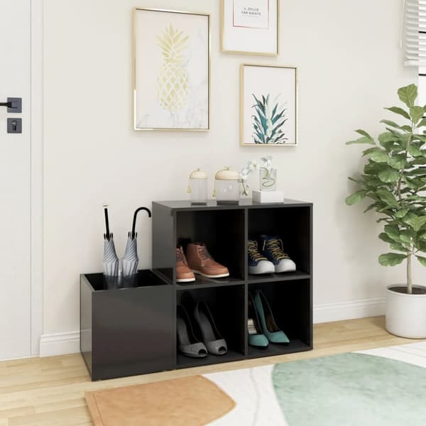 Eteisen kenkäkaappi harmaa 105x35,5x70 cm tekninen puu - Kenkäkaappi - Kenkäkaapit - Home & Living
