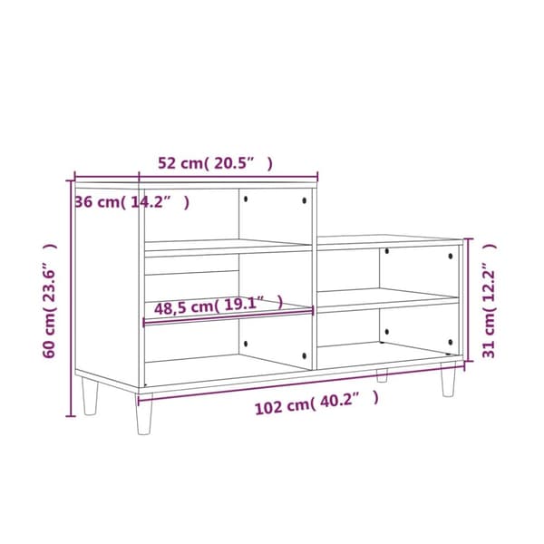 Skoreol 102x36x60 cm konstrueret træ sort - Skoreol - Skoreoler - Home & Living