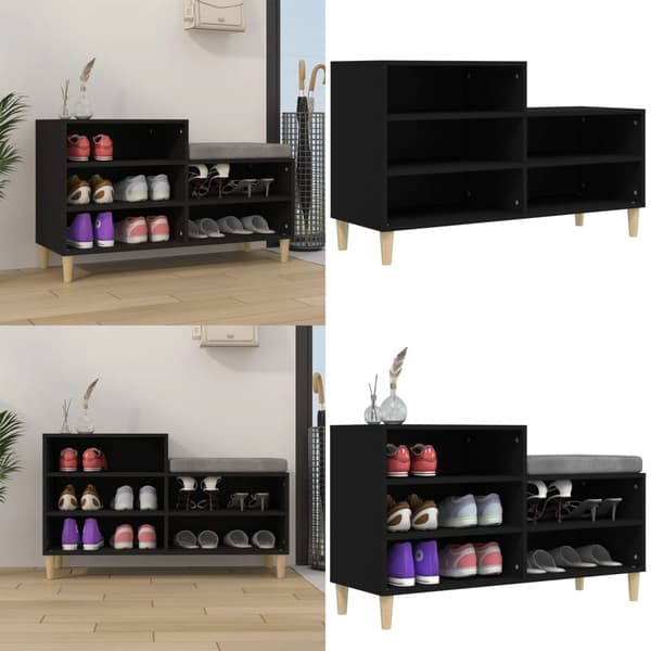 Skoreol 102x36x60 cm konstrueret træ sort - Skoreol - Skoreoler - Home & Living