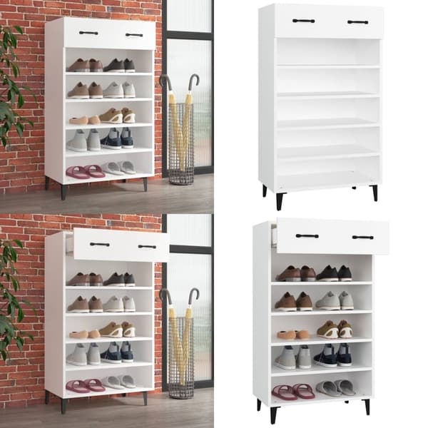 Skoreol 60x35x105 cm konstrueret træ hvid - Skoreol - Skoreoler - Home & Living