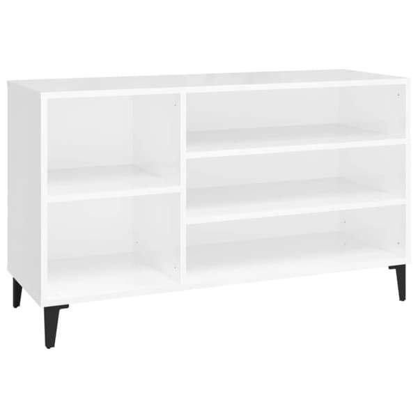 Skoreol 102x36x60 cm konstrueret træ hvid højglans - Skoreol - Skoreoler - Home & Living