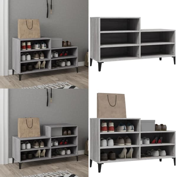 Skoskab 102x36x60 cm konstrueret træ grå sonoma-eg - Skoreol - Skoreoler - Home & Living