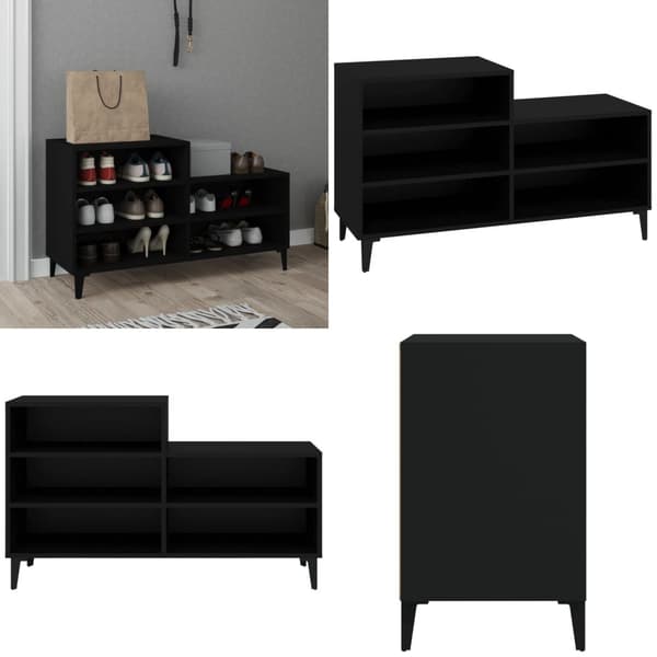Skoreol 102x36x60 cm konstrueret træ sort - Skoreol - Skoreoler - Home & Living