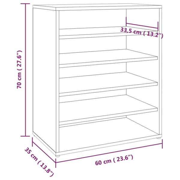 Kenkäteline harmaa Sonoma 60x35x70 cm tekninen puu - Kenkäkaappi - Kenkäkaapit - Home & Living