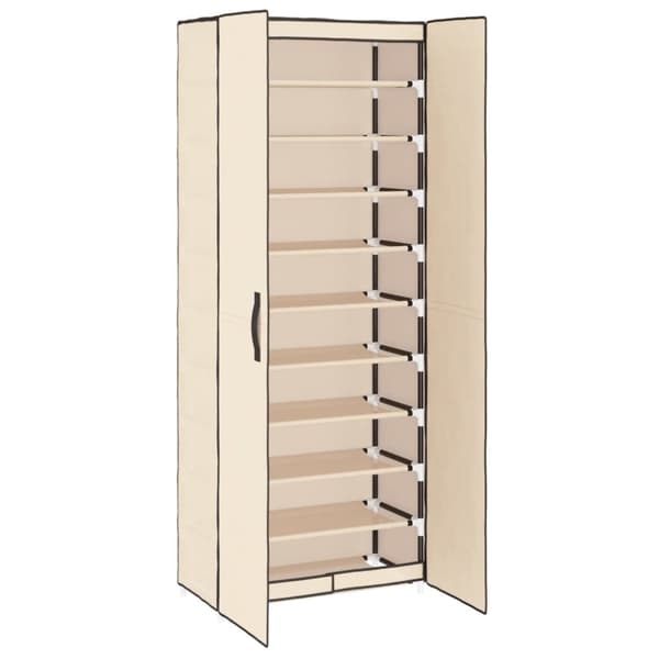 Skoskåp Grädde 60x30x166 cm tyg - Skohylla - Skohyllor - Home & Living