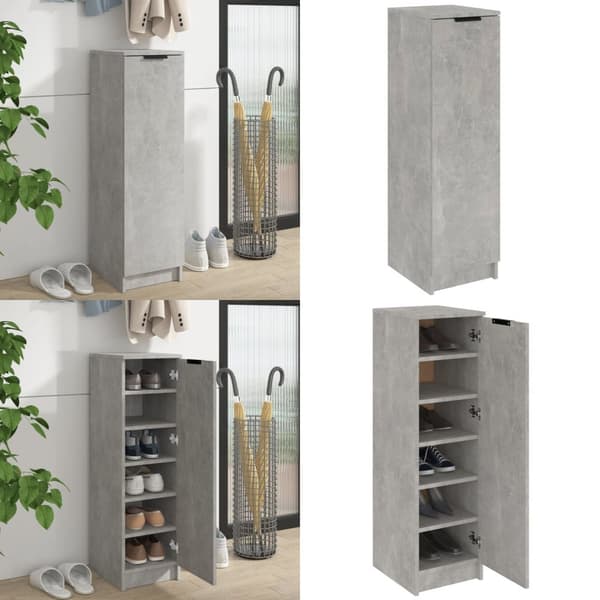 Skoskab 30x35x100 cm konstrueret træ betongrå - Skoreol - Skoreoler - Home & Living
