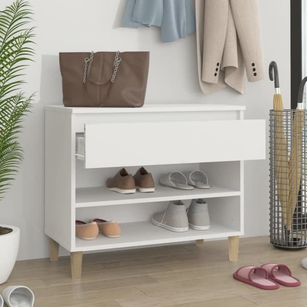 Skoskåp vit 70x36x60 cm konstruerat trä - Skohylla - Skohyllor - Home & Living