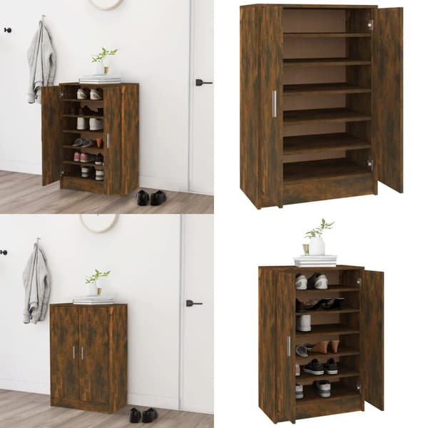 Skoskab 60x35x92 cm konstrueret træ røget egetræ - Skoreol - Skoreoler - Home & Living