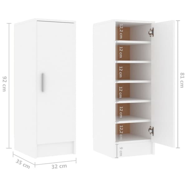Skoskab 32x35x92 cm spånplade hvid - Skoskab - Skoskabe - Home & Living
