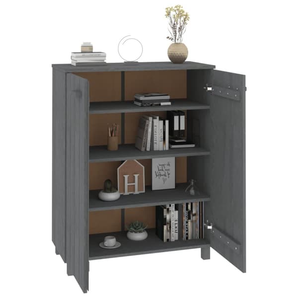 Kenkäkaappi HAMAR tummanharmaa 85x40x108 cm täysi mänty - Kenkäkaappi - Kenkäkaapit - Home & Living