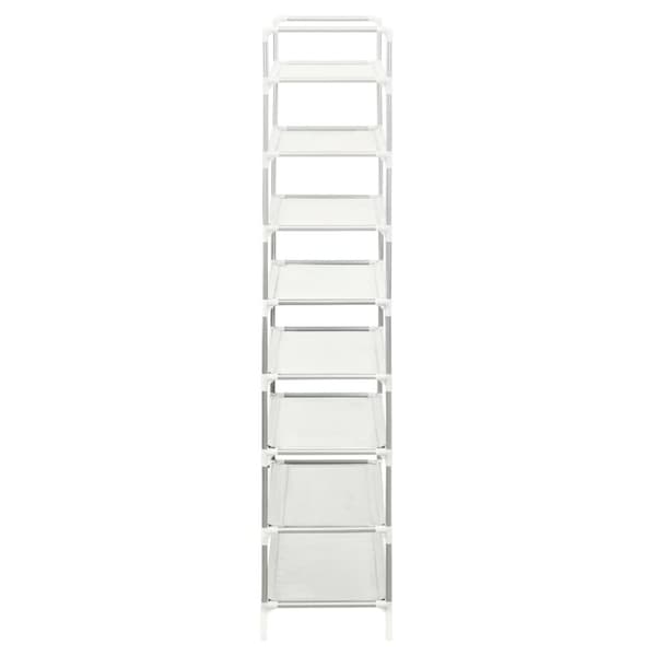 Skohylla med 8 hyllor metall och non-woven tyg silver - Skohylla - Skohyllor - Home & Living