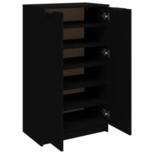 Skoskåp svart 59x35x100 cm konstruerat trä - Skohylla - Skohyllor - Home & Living