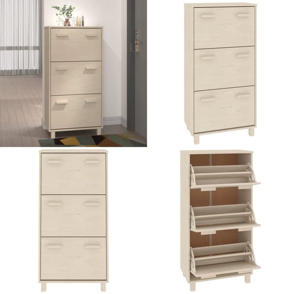 Skoskab HAMAR 59,5x35x117 cm massivt fyrretræ honningbrun - Skoskab - Skoskabe - Home & Living