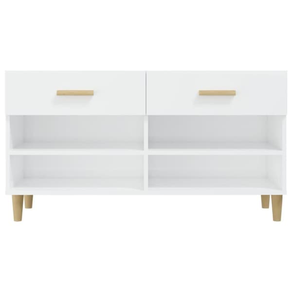 Skoskåp vit högglans 102x35x55 cm konstruerat trä - Skohylla - Skohyllor - Home & Living