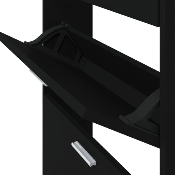 Skoskab 59x17x150 cm konstrueret træ sort - Skoreol - Skoreoler - Home & Living