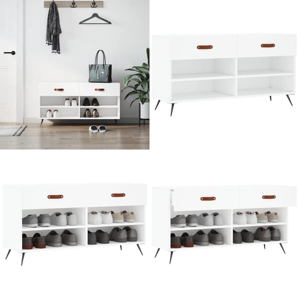 Skobænk 102x35x55 cm konstrueret træ hvid - Skobænk - Skobænke - Home & Living
