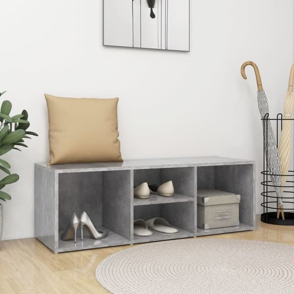 Kenkien säilytyspenkki harmaa 105x35x35 cm teknisestä puusta