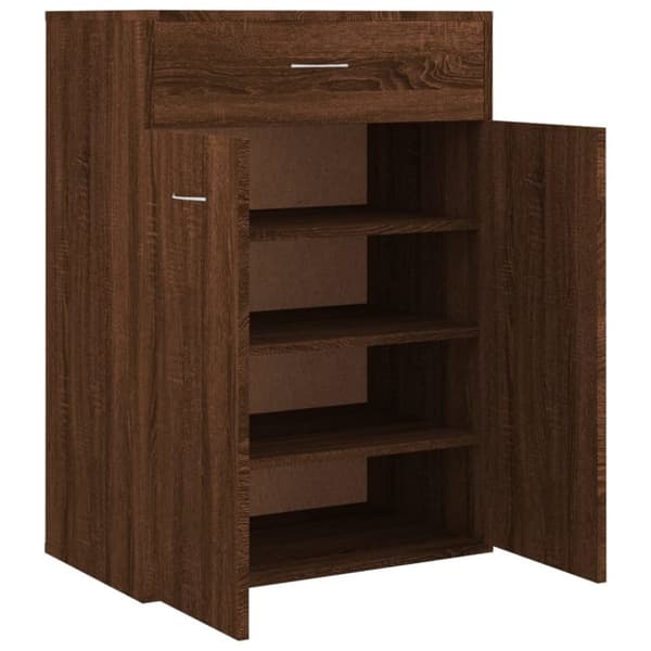 skoskab 60x35x84 cm konstrueret træ brun egetræ