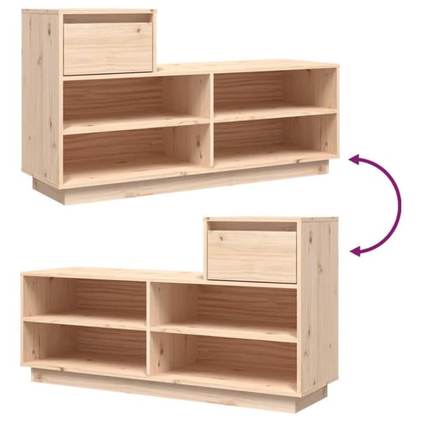 skoreol 110x34x61 cm massivt fyrretræ
