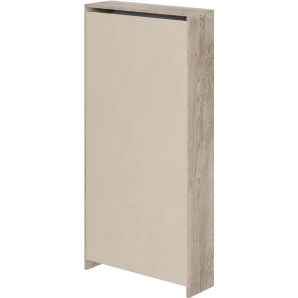 Skoskåp - 4 Dörrar - Ek och vit - 75x24x154 cm - Leona