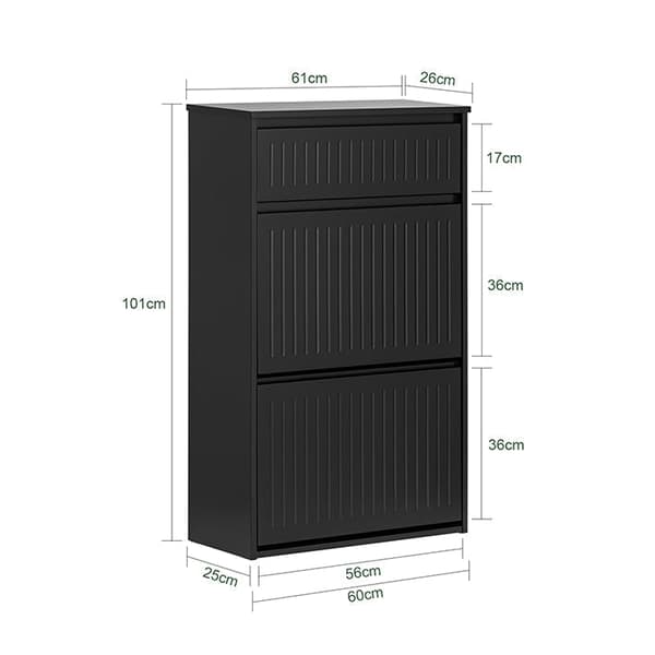 Rootz Shoe Tipper Cabinet - Skoställ - Skoförvaringsorganisator - Mångsidig förvaring - Enkel montering - Slitstarkt MDF-material - 61cm x 101cm x 26c