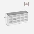 Miniatyrbillede 7 af 8: Rootz Skobænk Organizer - Entryway Opbevaringsbænk - Skostativ - Spånpladeskum - Hvid-Grå - 105 cm x 30 cm x 48 cm - 200 kg Max belastningskapacitet