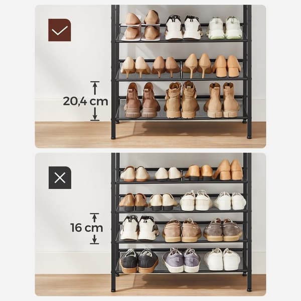 Rootz Vintage ruskea-musta kenkäteline - säilytysjärjestelmä - lastulevy teräs - 27 kg Kapasiteetti - 75 cm x 30 cm x 93 cm