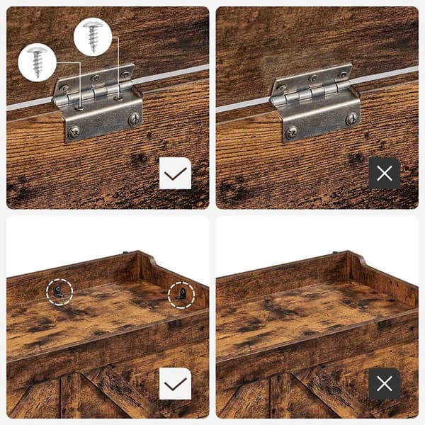 Rootz Vintage Brown Skobænk - Entrébænk - Spånplademateriale - 100 kg Maks. belastningskapacitet - 100 cm x 40 cm x 46 cm