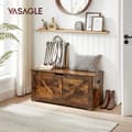 Miniatyrbillede 2 af 9: Rootz Vintage Brown Skobænk - Entrébænk - Spånplademateriale - 100 kg Maks. belastningskapacitet - 100 cm x 40 cm x 46 cm
