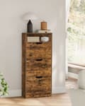 Miniatyrbillede 3 af 7: Rootz Vintage Brown Skoskab - Opbevaringsorganisering - Spånplademateriale - 75 kg Kapacitet - 24 x 60 x 130 cm - Entrémøbler - 24,7 kg Vægt - Anti-ti