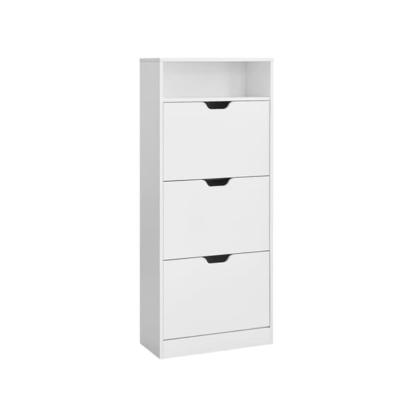 Rootz Skoskåp - Vit spånskiva Förvaringsorganisator - Stort skoställ - Robust konstruktion - Enkel montering - 24cm x 60cm x 139cm