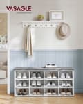Miniatyrbillede 2 af 9: Rootz skobænk med opbevaring - Entryway Organizer - Klassisk hvid - Spånplade - Skum - Imiteret linnedbetræk - 30,3 cm x 78,5 cm x 48 cm - 136 kg Max