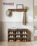 Pikkukuva 2 / 9: Rootz Vintage Brown kenkäpenkki säilytystilalla - Ottomaanit - Sisääntulopenkki - Lastulevyrakenne - Vaahtomuovipehmuste - Pellavakuori - 30,3 cm x 78