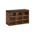 Pikkukuva 1 / 9: Rootz Vintage Brown kenkäpenkki säilytystilalla - Ottomaanit - Sisääntulopenkki - Lastulevyrakenne - Vaahtomuovipehmuste - Pellavakuori - 30,3 cm x 78