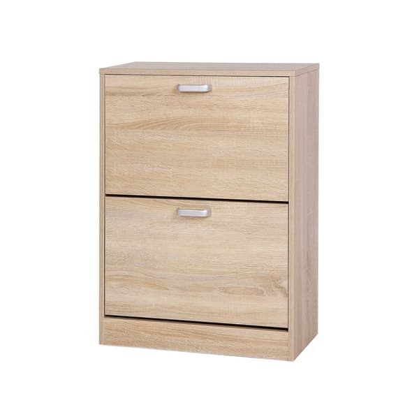 Rootz skoskab - Skostativ af spånplader - Skoopbevaring - E1 spånplade - 10-12 par sko - 24 cm dybde - Eg farve - 60 cm x 83,5 cm x 24 cm