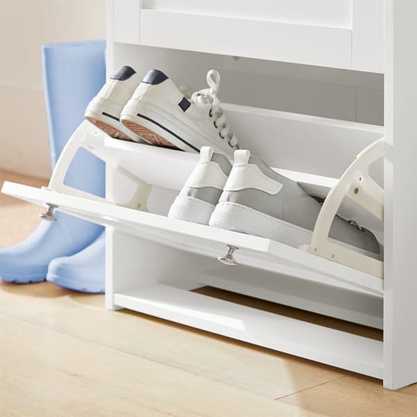 Rootz Moderne skoskab - Skoopbevaring - Skoopbevaring - Pladsbesparende design - Kan monteres på væg - Robust konstruktion - 59 cm x 116 cm x 26 cm