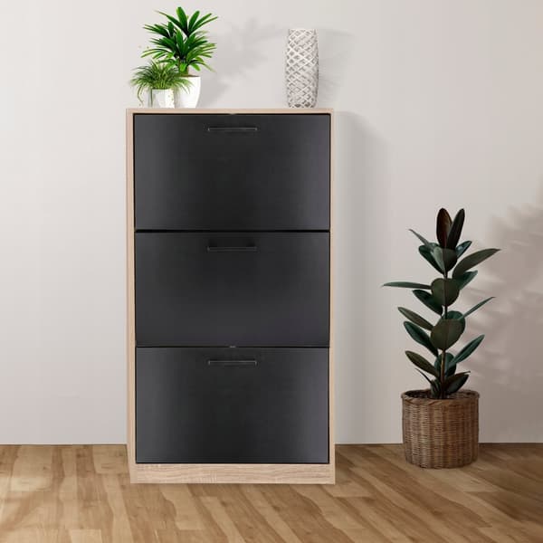 3-rums skoskab - sort