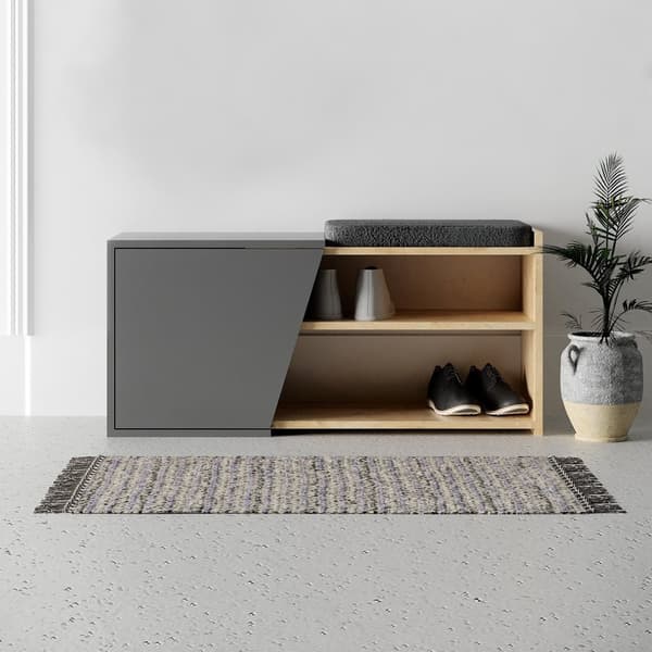 Chic Home Samuli kenkäkaappi 104x47xK37 cm, ruskea/harmaa