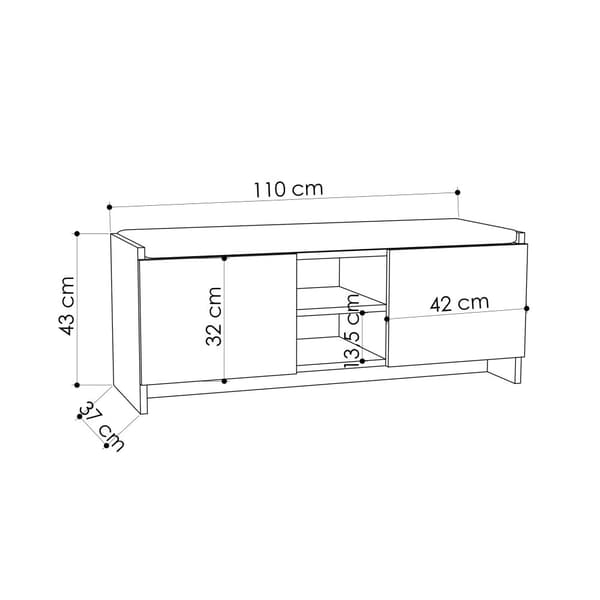Chic Home Zenna kenkäkaappi penkillä 110x37xK43 cm, valkoinen