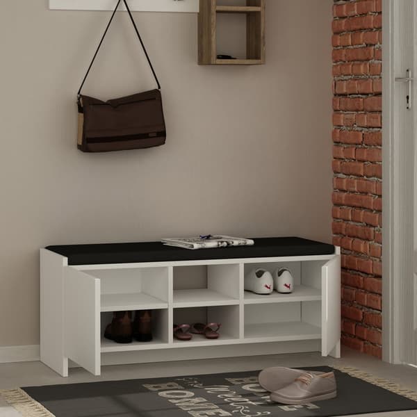 Chic Home Zenna kenkäkaappi penkillä 110x37xK43 cm, valkoinen