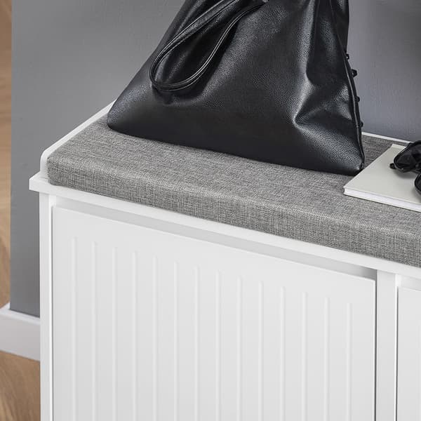 SoBuy Skobänk med dyna Bänk med skoförvaring FSR98-XL-W