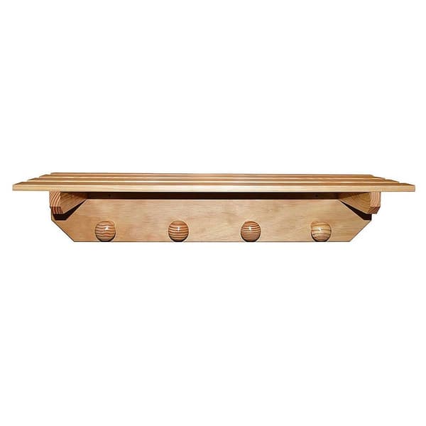 Wellhome Bøjle Og Hylde Med 4 Træknapper Lakeret Finish 75x22x16 Cm