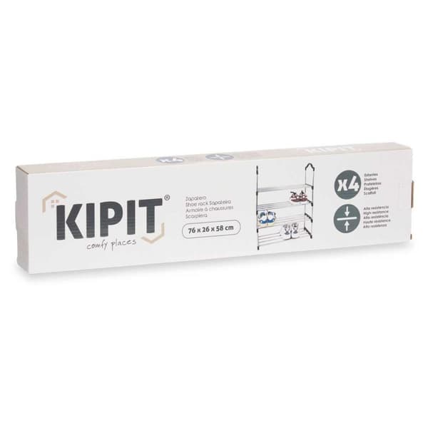 Skostativ Kipit 1063 Sølvfarvet 76 x 26 x 58 cm 4 Hylder