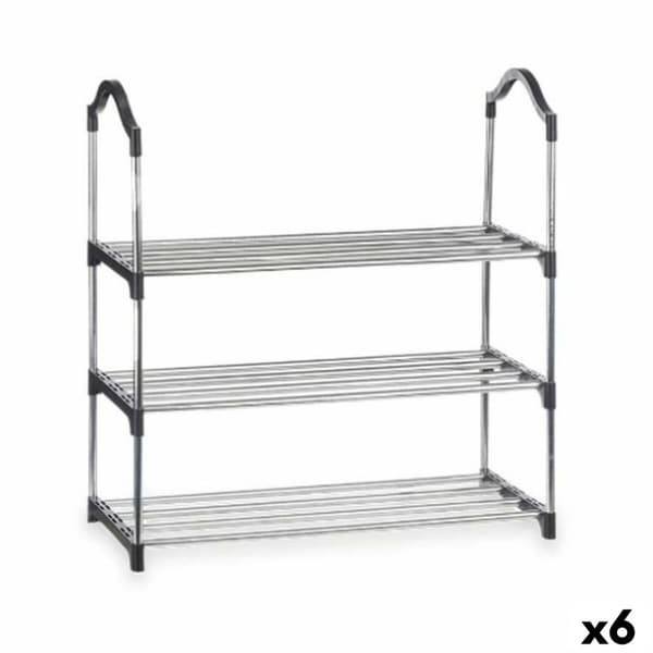 Skostativ Kipit 1064 Sølvfarvet 58 x 26 x 58 cm 3 Hylder