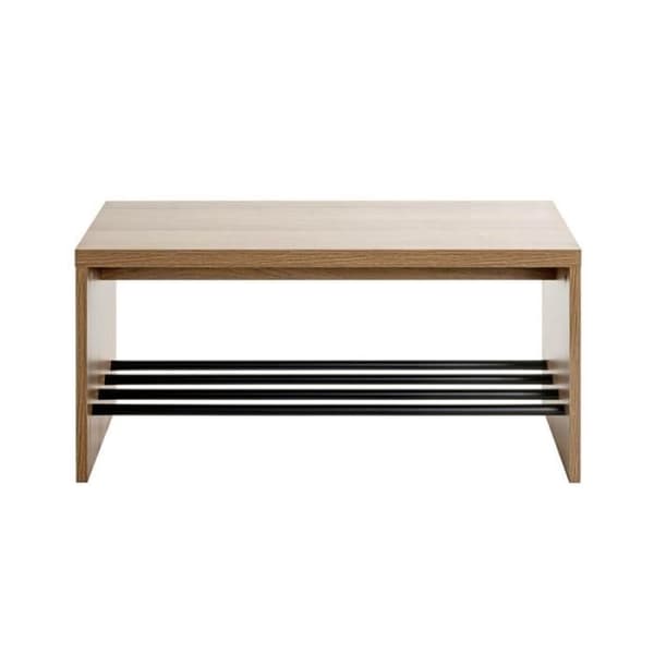 "Miranda" Skoskåp &amp; Bänk 80cm Mörk Ek &amp; Svart
