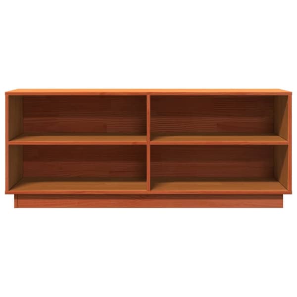 Tv-bänk vaxbrun 110x34x45 cm massiv furu