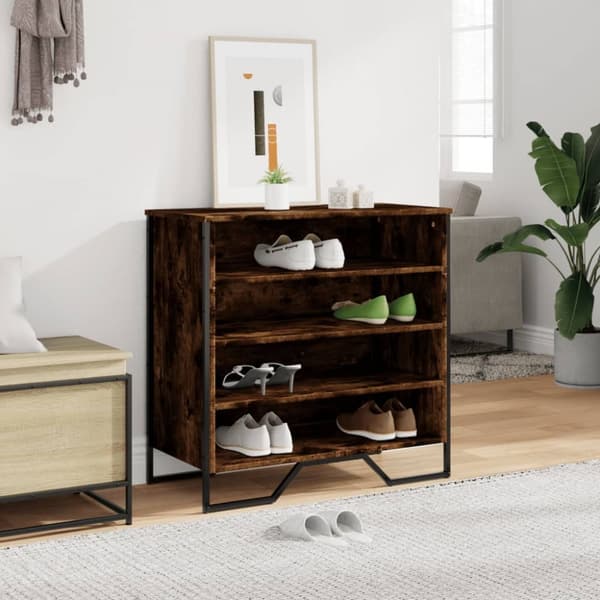 skoreol 80x38x78 cm konstrueret træ røget egetræsfarve