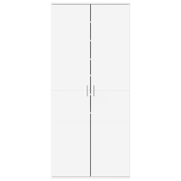 skoskab 80x39x178 cm konstrueret træ hvid